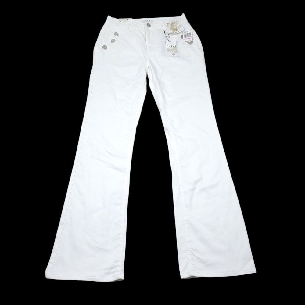 Curve Appeal Curve Creator High Rise Boot Jeans Bootcut White Stretch Size 6 28